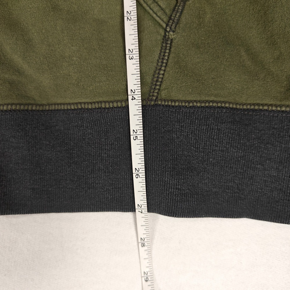 American Eagle Mens Full Zip Hoodie Green Gray Colorblock Eagle Graphic Large - Picture 7 of 7